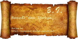 Beszédes Ibolya névjegykártya